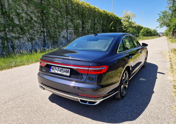 Audi A8 cena 285000 przebieg: 19000, rok produkcji 2021 z Warszawa małe 79